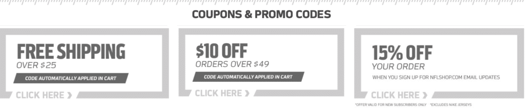 NFL Shop Coupons