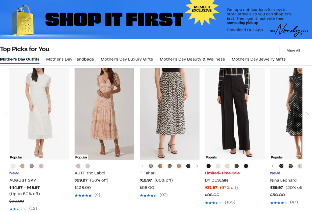 Nordstrom Rack Shop Website