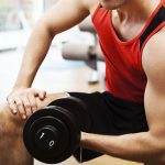 Bodybuilder working out